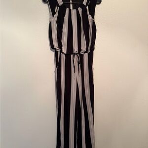 Striped Black and White Jumpsuit